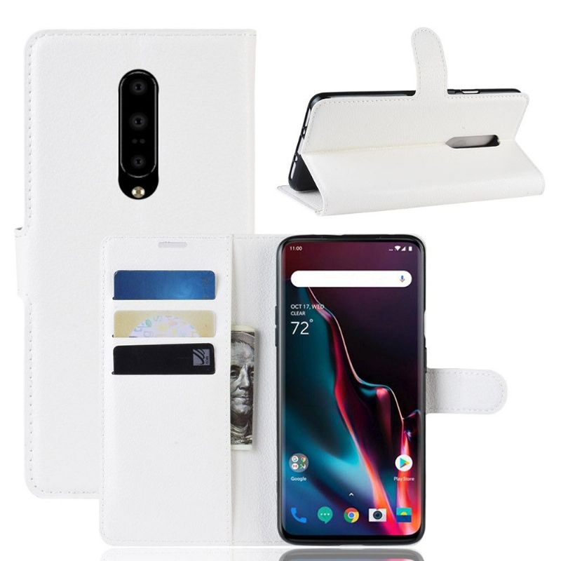 Kožené Pouzdro Folio Na OnePlus 7 Pro Stylový Kožený Držák Na Karty