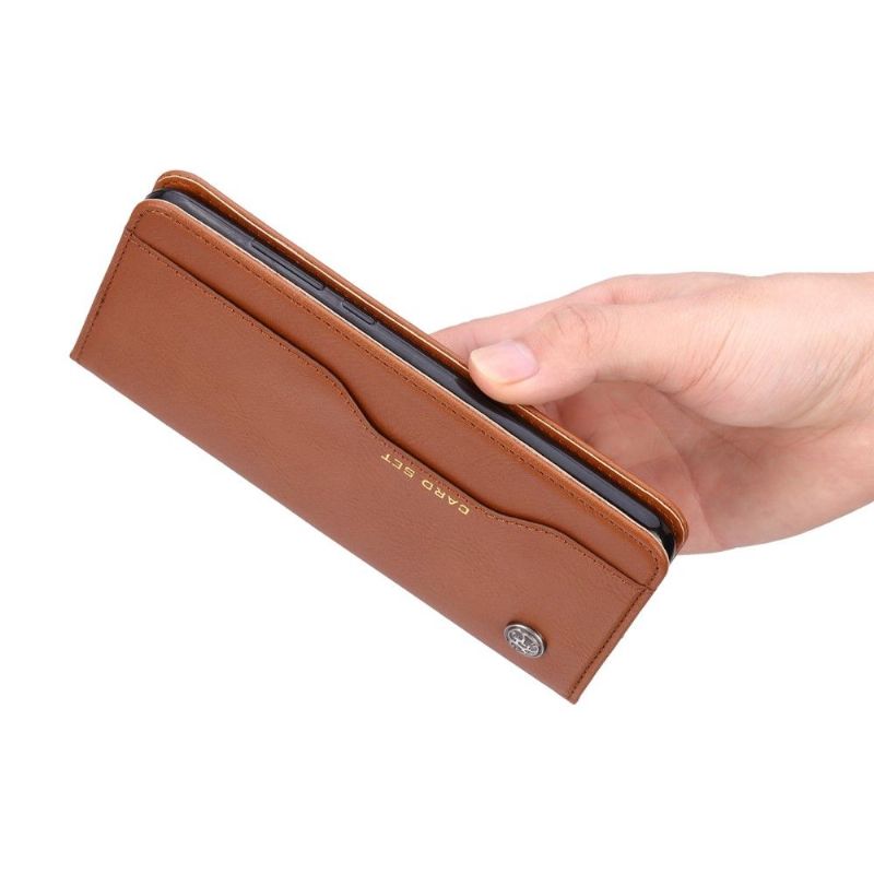 Kožené Pouzdro Na OnePlus 7 Pro Peněženkové Pouzdro Peněženka S Koženým Stojanem