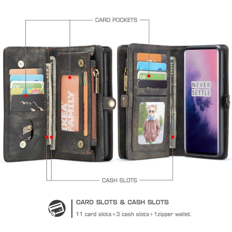 Kryty Na Mobil Kožené Pouzdro Folio Na OnePlus 7 Pro 2v1 A Magnetické Pouzdro