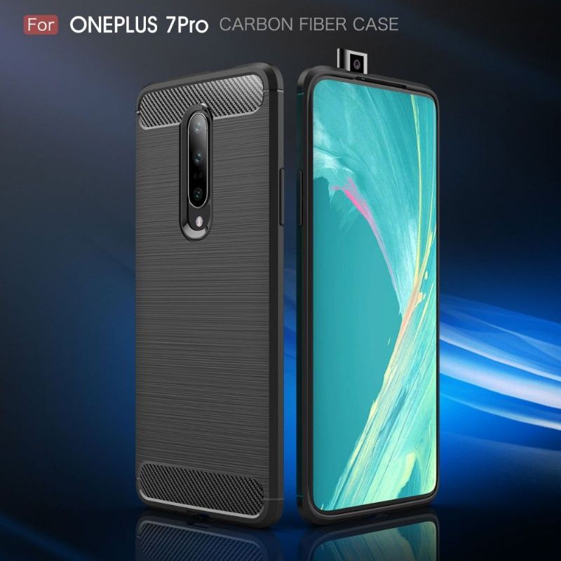 Kryty Na Mobil Na OnePlus 7 Pro Uhlíkový Kartáčovaný Gel