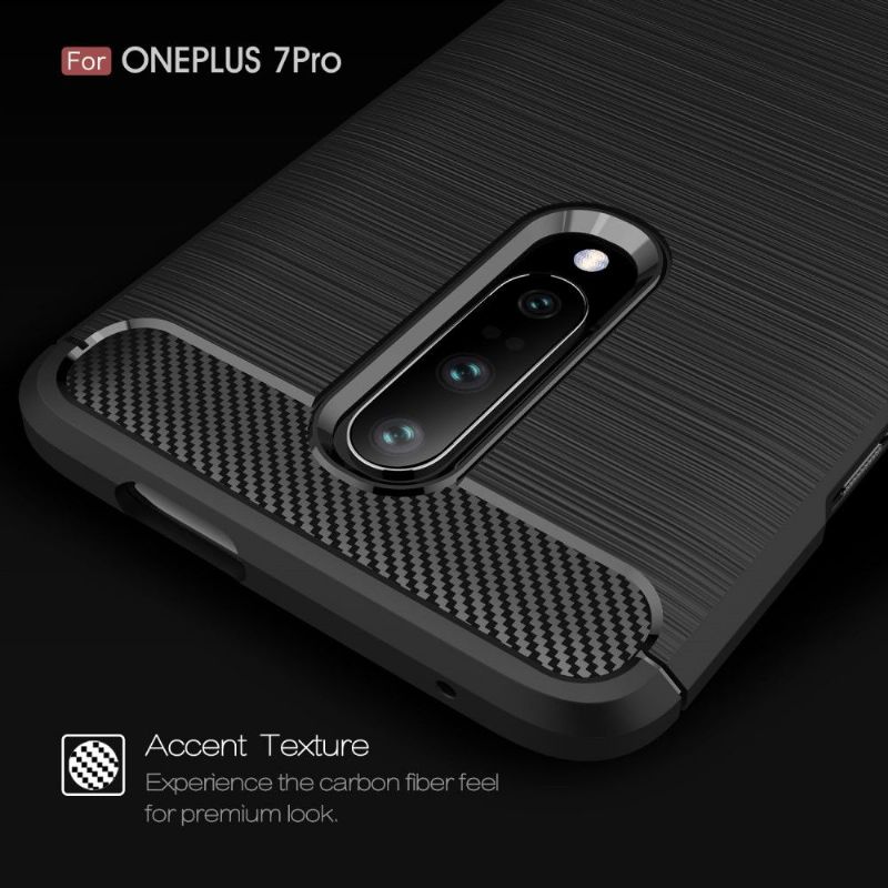 Kryty Na Mobil Na OnePlus 7 Pro Uhlíkový Kartáčovaný Gel