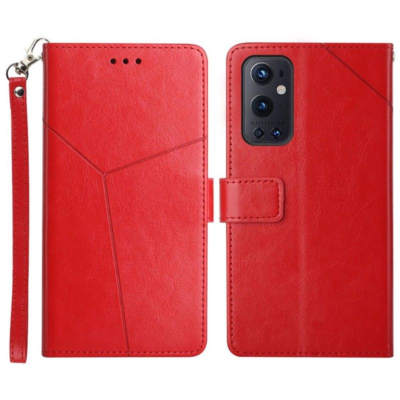 Flipové Pouzdro Na OnePlus 9 Pro Kožený Efekt Čar Y