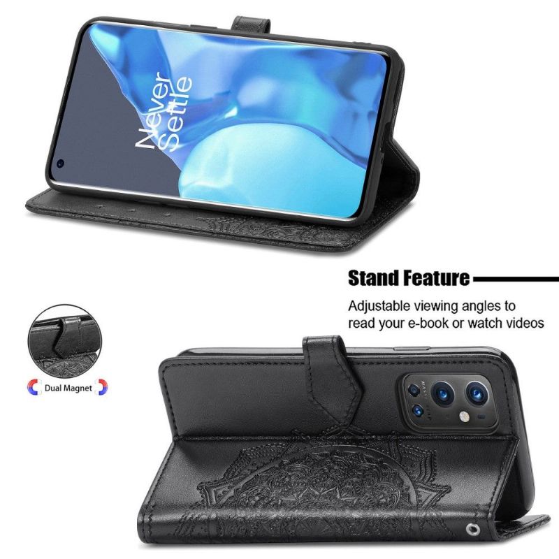Flipové Pouzdro Na OnePlus 9 Pro Mandala Reliéf Z Umělé Kůže