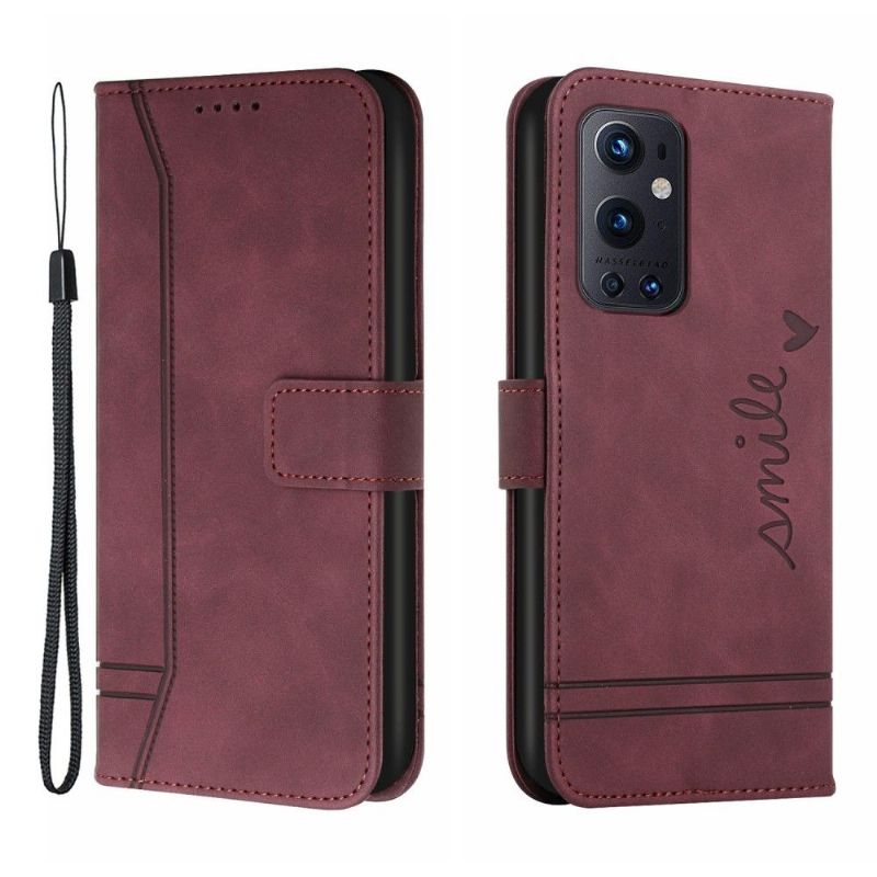 Flipové Pouzdro Na OnePlus 9 Pro Čáry Úsměvu