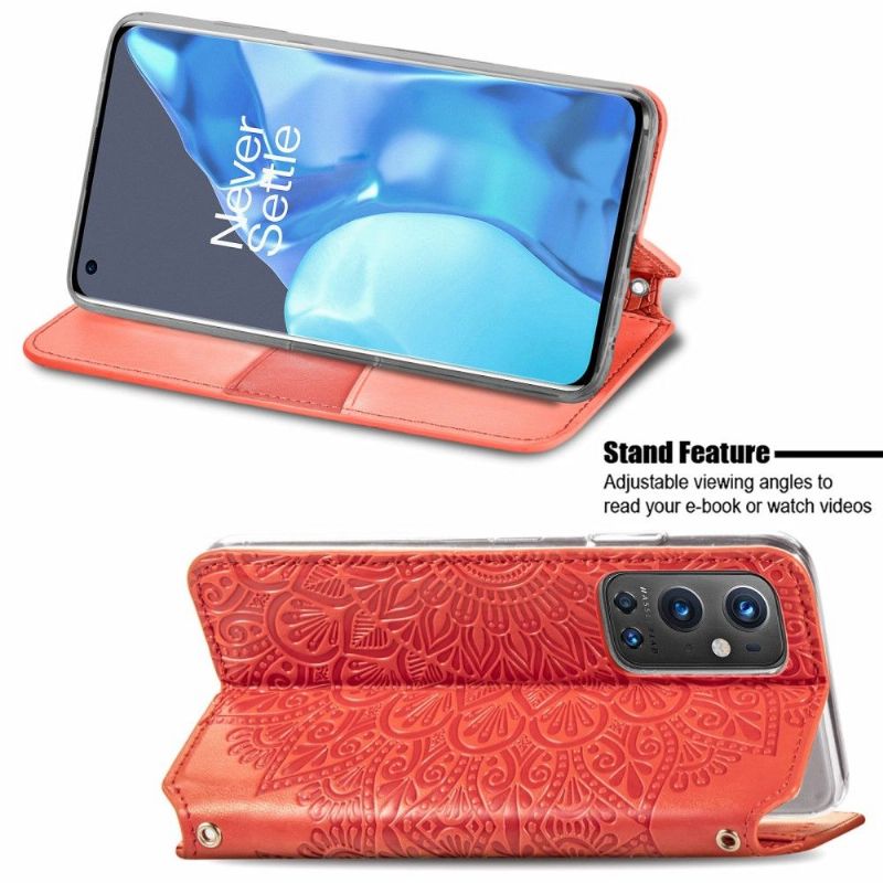 Kožené Pouzdro Na OnePlus 9 Pro Elegantní Efekt Mandala Kůže