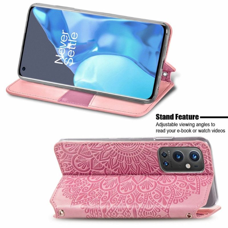 Kožené Pouzdro Na OnePlus 9 Pro Elegantní Efekt Mandala Kůže