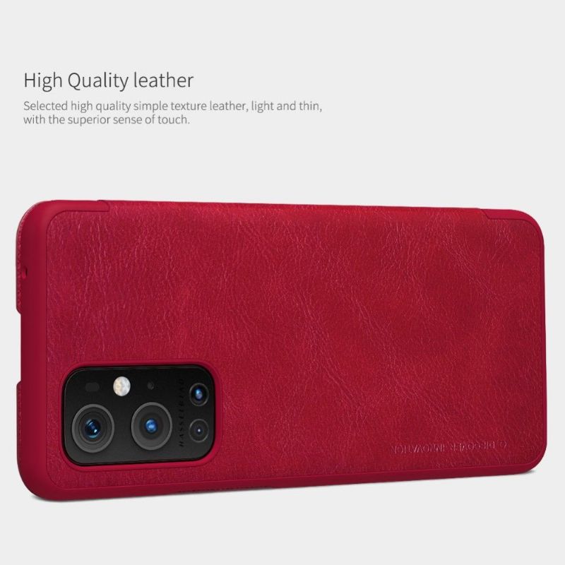 Kožené Pouzdro Na OnePlus 9 Pro Kožený Efekt Řady Qin
