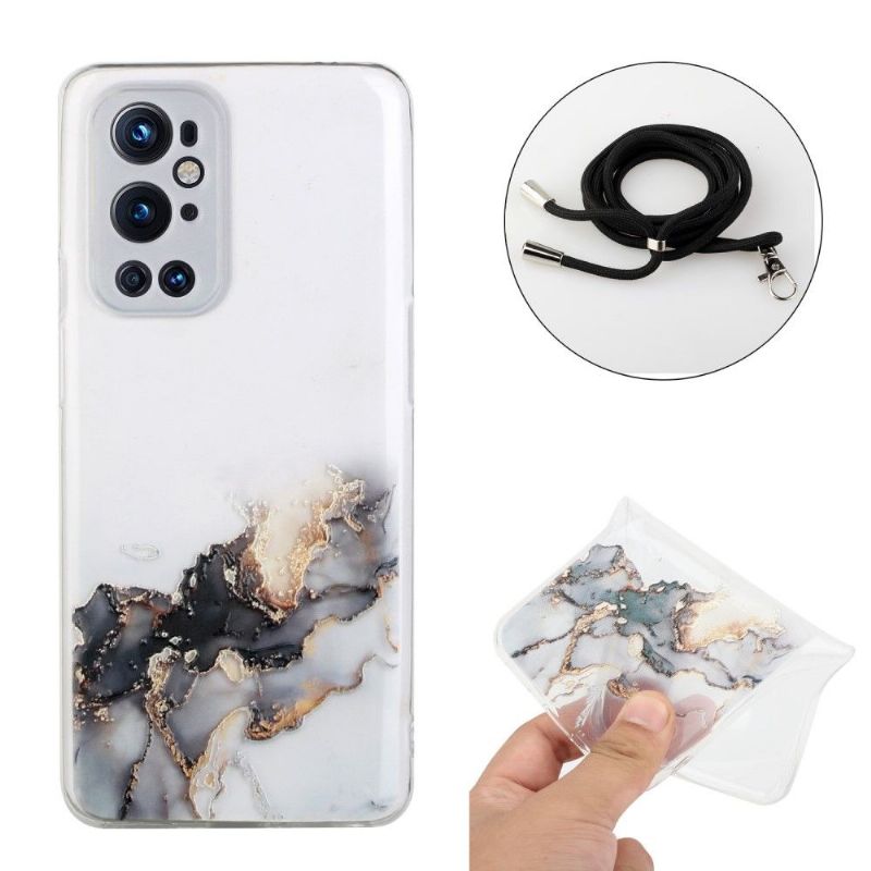 Kryt Na OnePlus 9 Pro Mramor Se Šňůrou