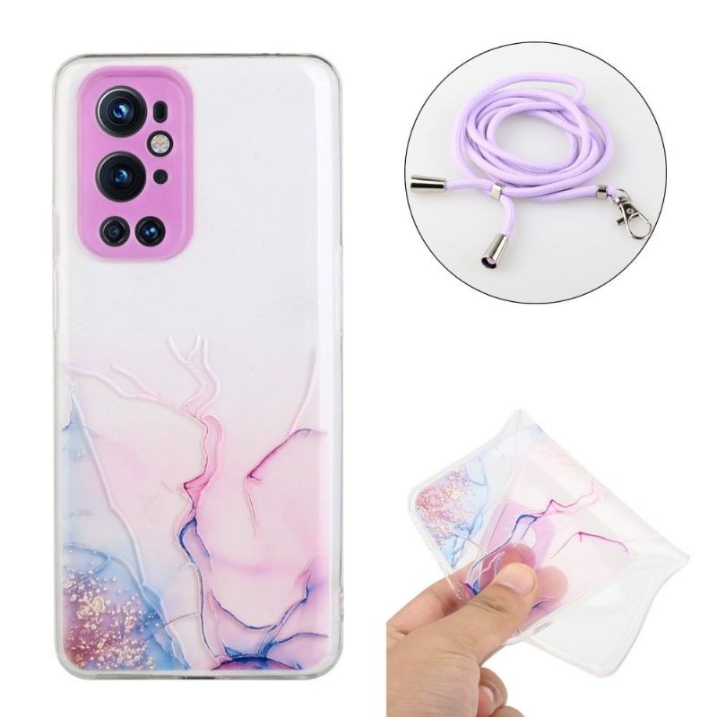 Kryt Na OnePlus 9 Pro Mramor Se Šňůrou