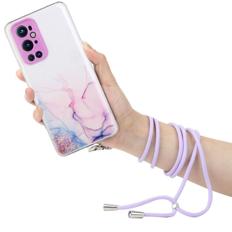 Kryt Na OnePlus 9 Pro Mramor Se Šňůrou