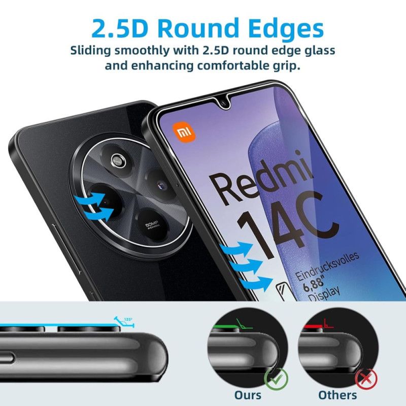 Dvojitá Tvrzená Skleněná Ochrana Displeje A Fotoaparátu Pro Xiaomi Redmi 14c / Poco C75