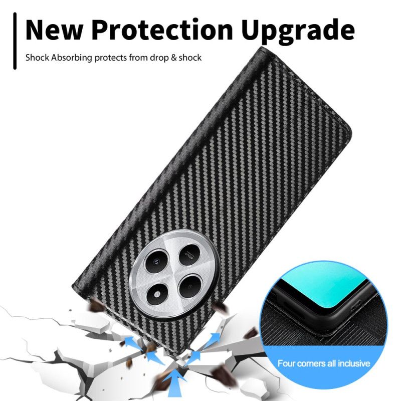 Kožené Pouzdro Folio Na Poco C75 Uhlíková Textura