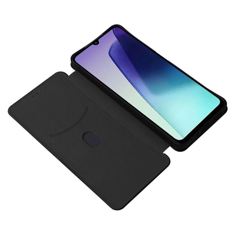 Kožené Pouzdro Folio Poco C75 Textura Uhlíkových Vláken