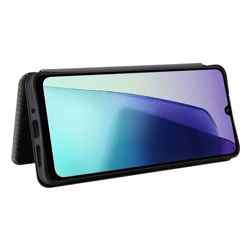 Kožené Pouzdro Folio Poco C75 Textura Uhlíkových Vláken