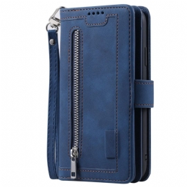 Kožený Kryt Na Poco C75 Multifunkční S Popruhem