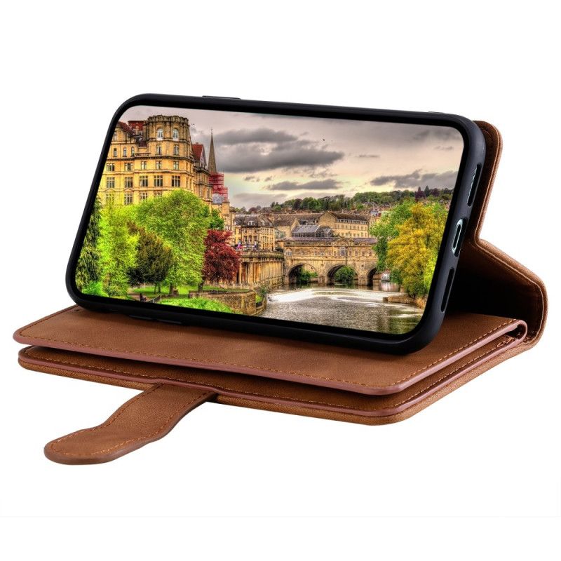 Kožený Kryt Na Poco C75 Multifunkční S Popruhem