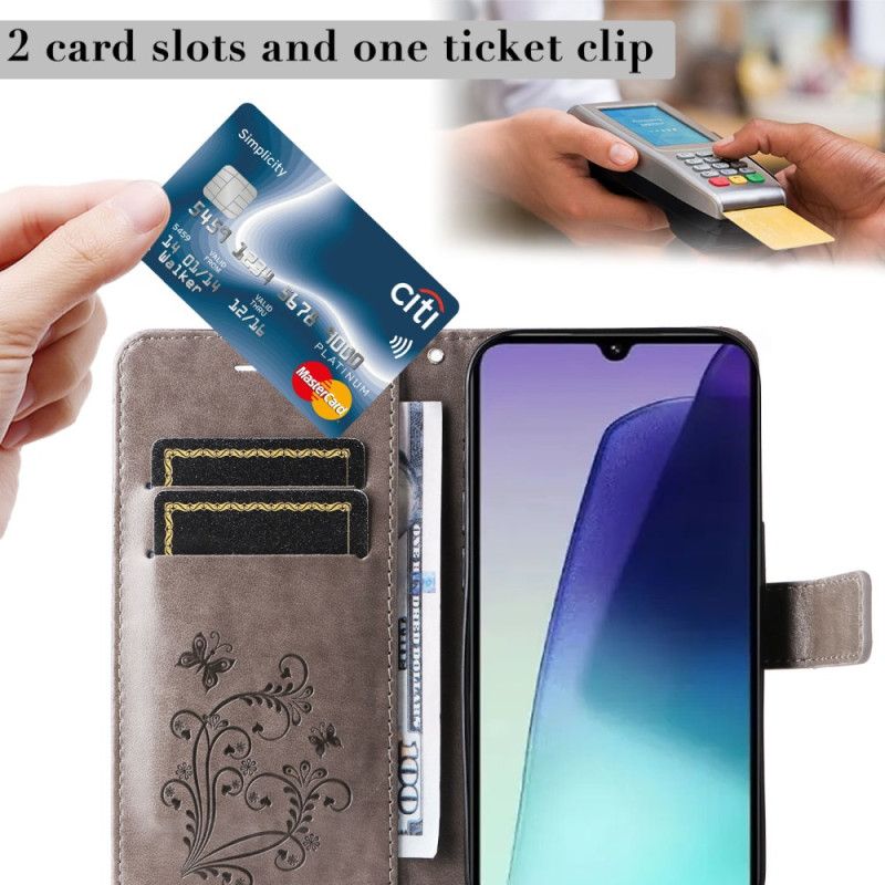 Kožený Kryt Na Poco C75 Obří Motýli