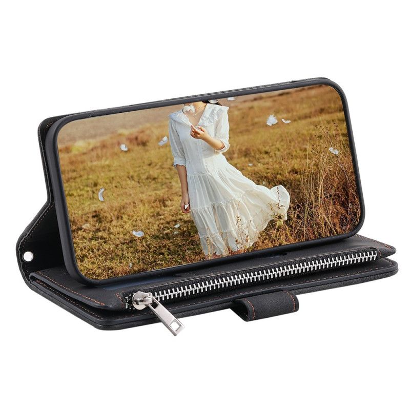 Kožený Kryt Na Poco C75 Prošívaná Multifunkční Bunda