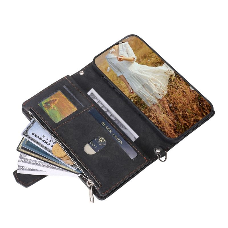 Kožený Kryt Na Poco C75 Prošívaná Multifunkční Bunda