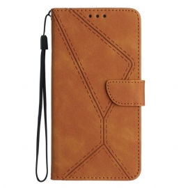 Kožený Kryt Na Poco C75 Čáry A Pruhy