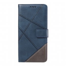 Kožený Kryt Poco C75 Dvoubarevné Pruhy