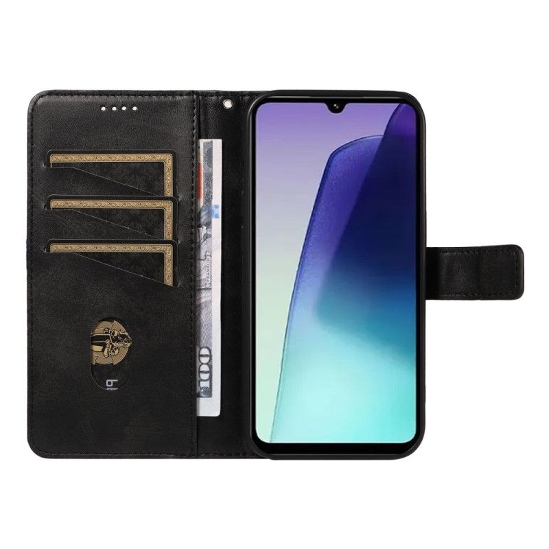 Kožený Kryt Poco C75 Dvoubarevné Pruhy