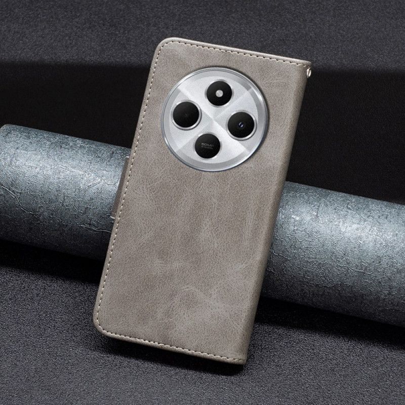 Kožený Kryt Poco C75 Hladká Textura S Popruhem