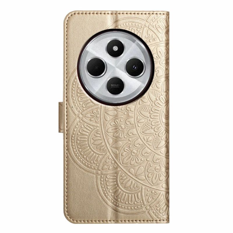 Kožený Kryt Poco C75 Mandalový Vzor Se Šňůrkou Na Krk