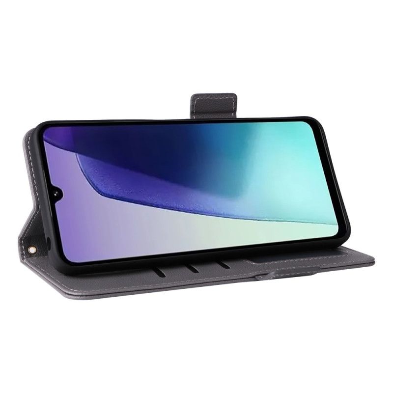 Kožený Kryt Poco C75 Textura Liči S Popruhem