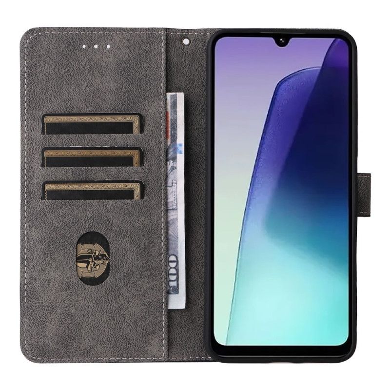 Peněženková Pouzdra Poco C75 Kryty Na Mobil Semišový Efekt Rfid Blokování S Popruhem