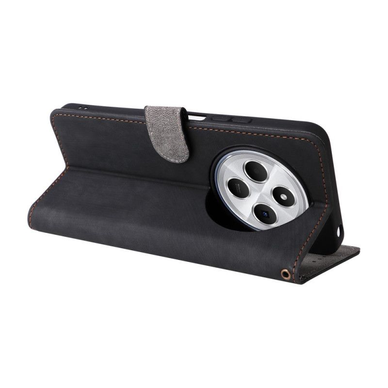 Peněženková Pouzdra Poco C75 Kryty Na Mobil Semišový Efekt Rfid Blokování S Popruhem