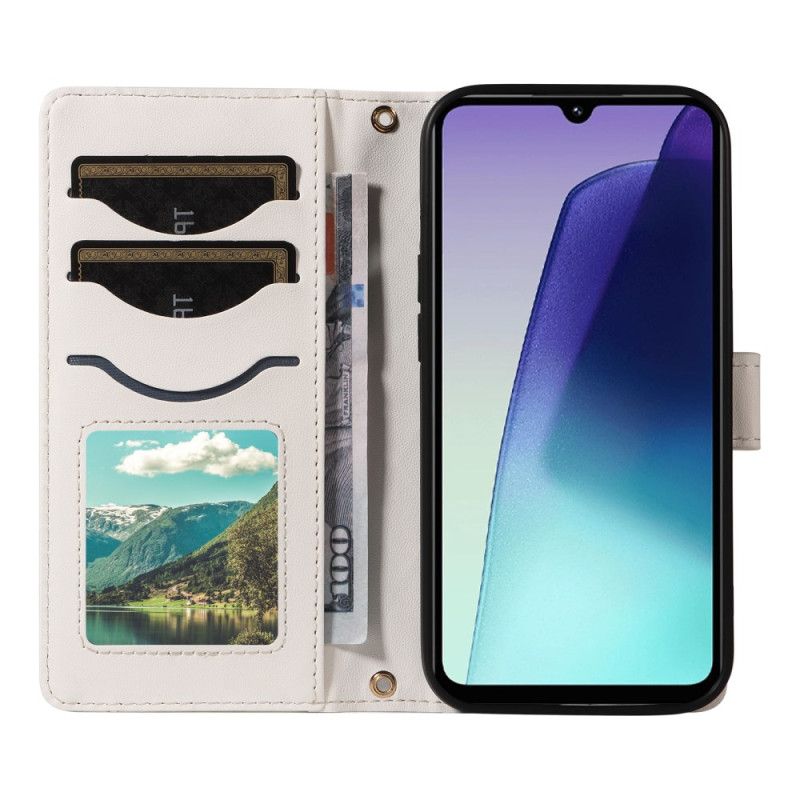 Peněženková Pouzdra Poco C75 Prošívané S Ramenním Popruhem A Náramkem