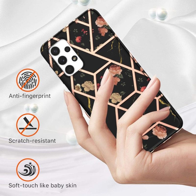 Kryt Na Samsung Galaxy A13 4G Mramor A Květiny
