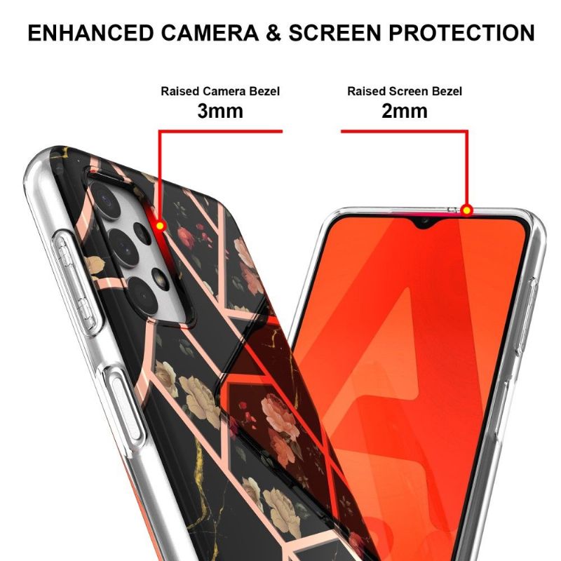 Kryt Na Samsung Galaxy A13 4G Mramor A Květiny