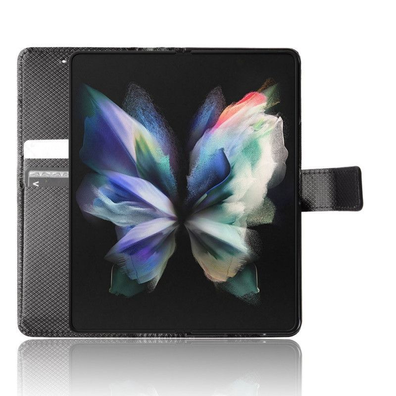 Flipové Pouzdro Na Samsung Galaxy Z Fold 4 Na Lana Diamantový Pásek