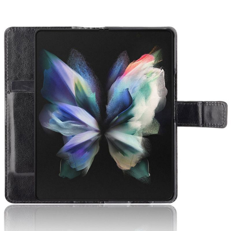 Flipové Pouzdro Na Samsung Galaxy Z Fold 4 Na Lana Retro Obchodní Strappy