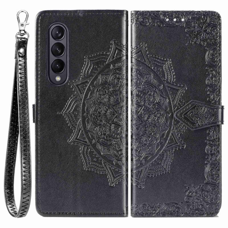 Flipové Pouzdro Na Samsung Galaxy Z Fold 4 Na Lana Středověká Strappy Mandala