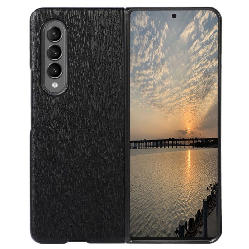 Kryt Na Samsung Galaxy Z Fold 4 Textura Dřeva Umělá Kůže
