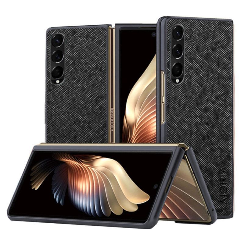 Kryt Na Samsung Galaxy Z Fold 4 Tkaná Textura Z Umělé Kůže Aioria