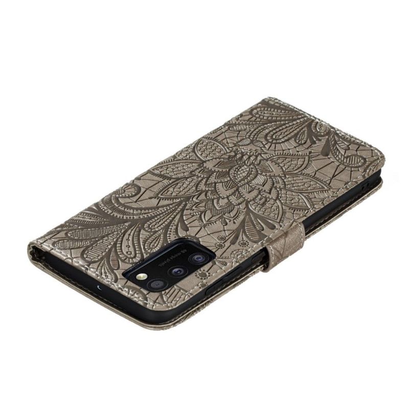 Flipové Pouzdro Na Samsung Galaxy A41 Elegantní Krajkový Květ