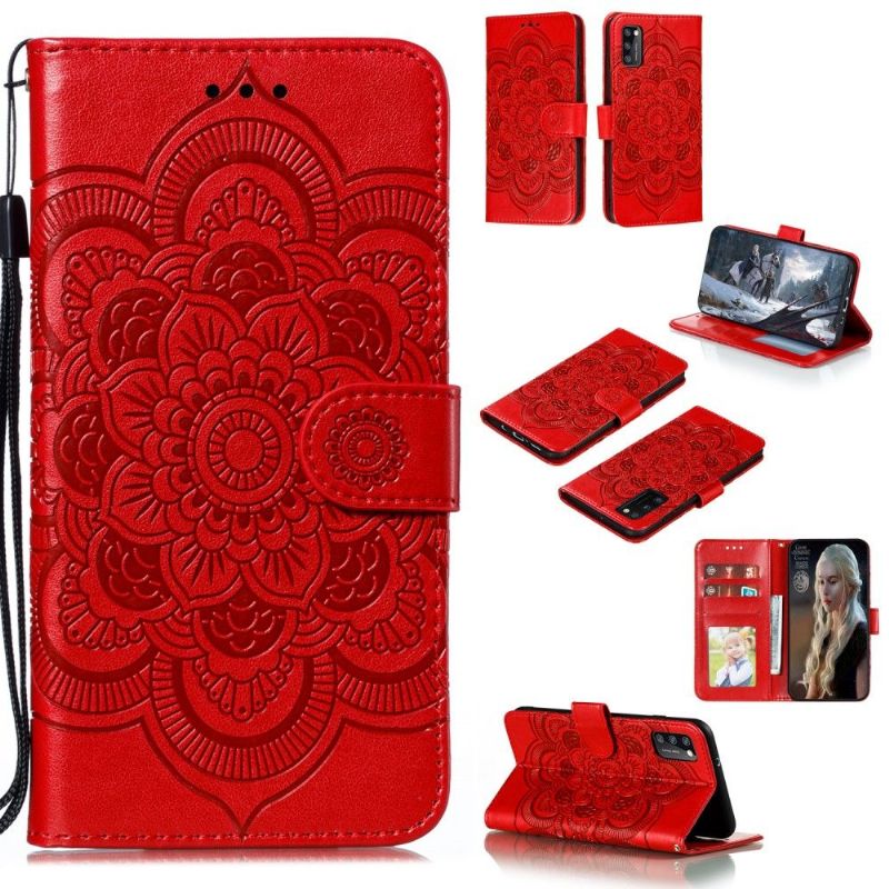 Flipové Pouzdro Na Samsung Galaxy A41 Mandala S Koženým Efektem
