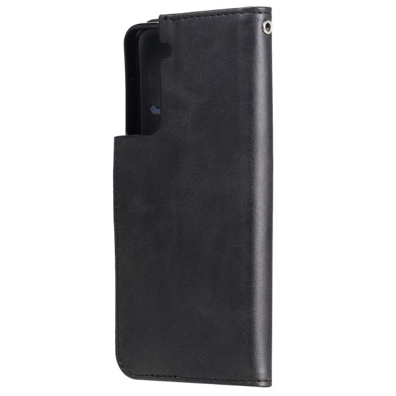 Flipové Pouzdro Na Samsung Galaxy S21 5G Funkce Podpory Kapsy Na Zip