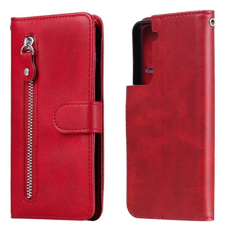 Flipové Pouzdro Na Samsung Galaxy S21 5G Funkce Podpory Kapsy Na Zip