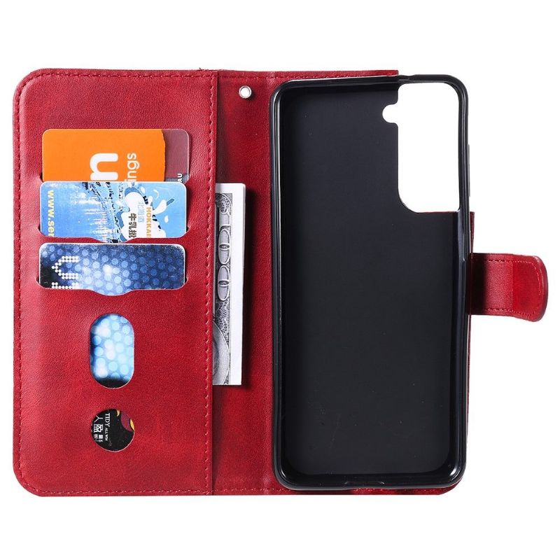 Flipové Pouzdro Na Samsung Galaxy S21 5G Funkce Podpory Kapsy Na Zip