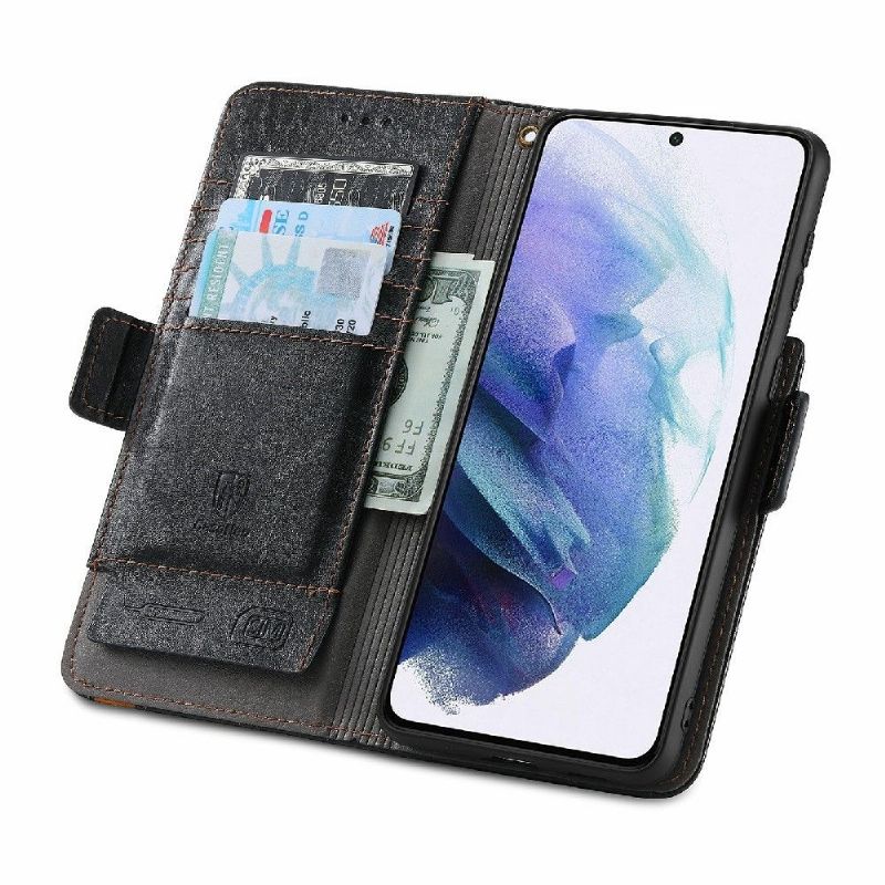 Flipové Pouzdro Na Samsung Galaxy S21 5G Kožené Pouzdro Flip Business