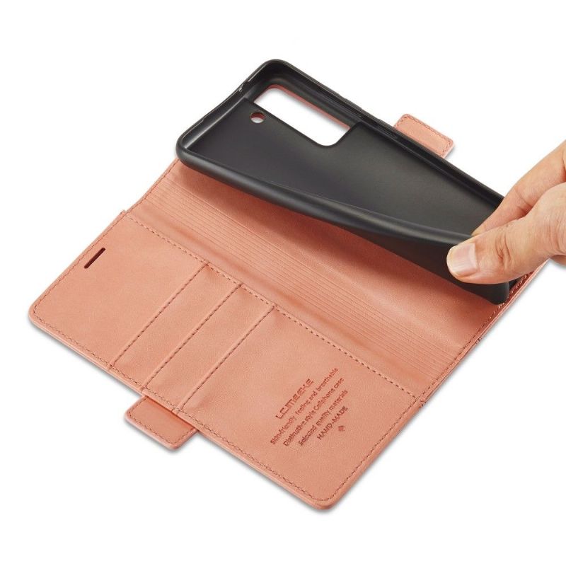 Flipové Pouzdro Na Samsung Galaxy S21 5G Kožené Pouzdro Folio Lc.imeeke S Koženými Efekty