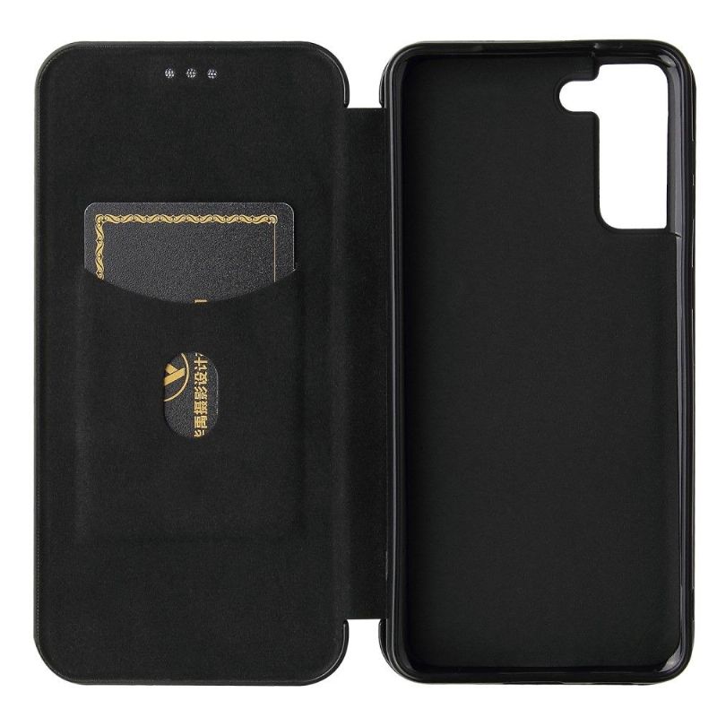 Flipové Pouzdro Na Samsung Galaxy S21 5G Koženka Z Uhlíkových Vláken