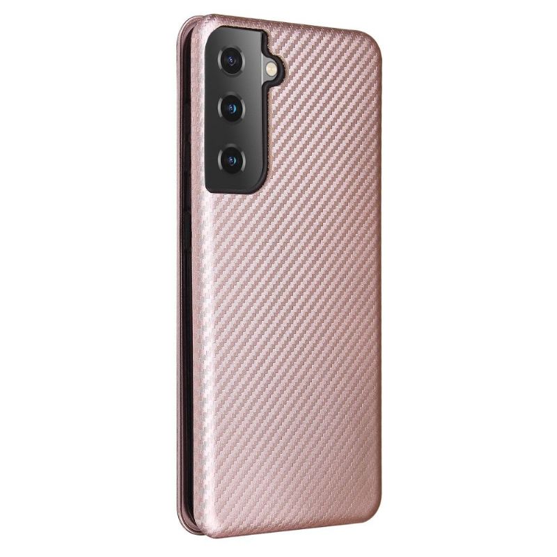 Flipové Pouzdro Na Samsung Galaxy S21 5G Koženka Z Uhlíkových Vláken