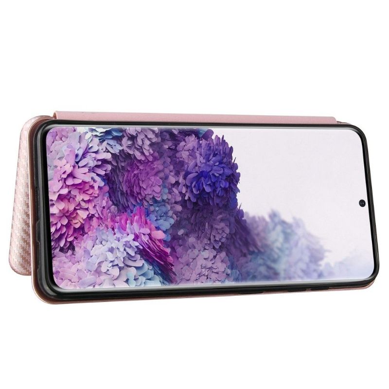 Flipové Pouzdro Na Samsung Galaxy S21 5G Koženka Z Uhlíkových Vláken