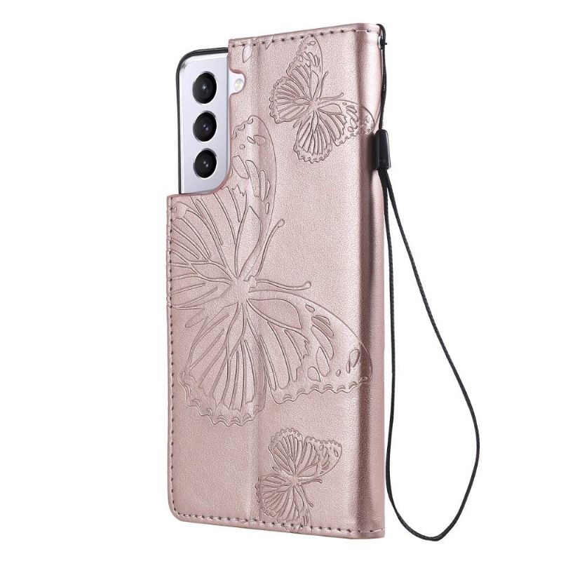 Flipové Pouzdro Na Samsung Galaxy S21 5G Motýli Podpůrných Funkcí
